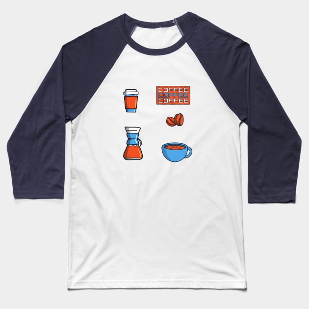 For the love of Coffee Baseball T-Shirt by RumbleFoxx